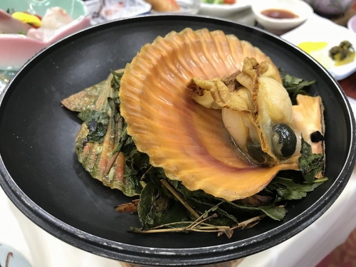 長太郎貝の番茶蒸焼き