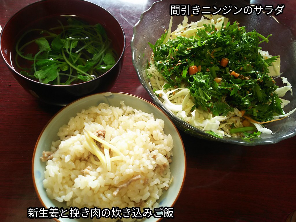 新生姜と挽き肉の炊き込みご飯