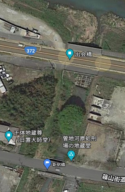 日置の新宿橋　出合橋（曽地川）Google マップ
