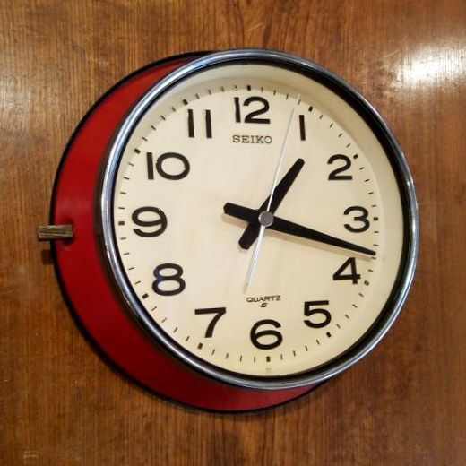 昭和レトロ SEIKO/セイコー 壁掛け時計 バスクロック 赤(レッド) - [Sold Out]過去の販売商品